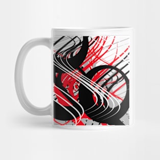 life silver white red black abstract geometric digital painting Mug